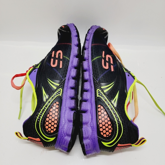 Skechers Flex Womens Size 7.5 Neon Colorful Mesh Running Athletic Shoes Sneakers - Picture 6 of 9
